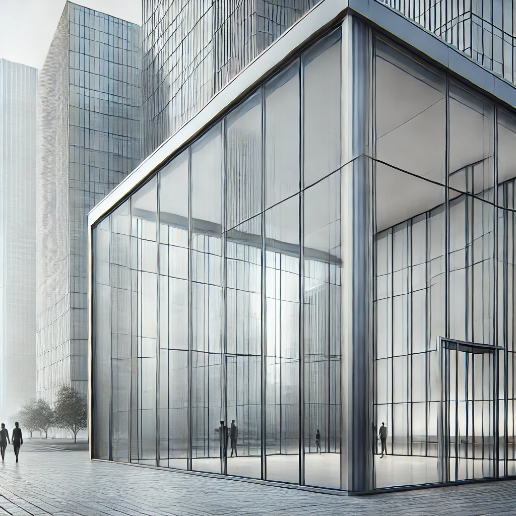 Commercial aluminum glass curtain wall system